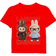 Boys And Girls Clothes Short Sleeve LABUBU DUO GROUP MOTIF Ages 1-10 Years