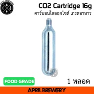 หลอด CO2 Cartridge 16g Mini Co2 Beverage Grade คาร์บอนไดออกไซด์ เกรดอาหาร 1 หลอด