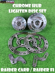 SUZUKI RAIDER 150 CARB / RAIDER 150 FI LIGHTEN CHROME HUB AND LIGHTEN DISC WITH BRACKET AND BEARINGS