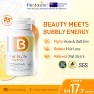 Pentavite Bubbly B Plus Energy Lemon Soda Chewable Vitamin B Complex （30 Tablets  for Adult） supplem