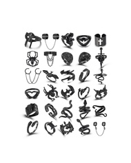 Black Gothic Vintage Rings Set - 20-30 PCS Cool Punk Snake Claw Rings Set, Y2K Snake Claw Rings, Ope
