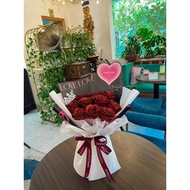 10b red glitter flower bouquet [gift crown or word love]