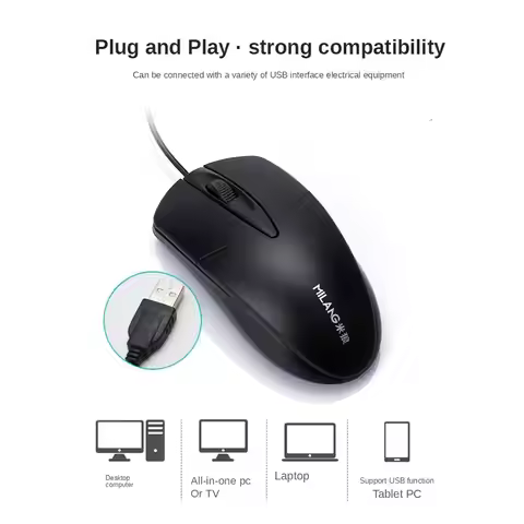 100cm Wired Mini Mouse Silent Ergonomic Wired Computer Mouse For Computer Laptop Tablet Mause Notebo