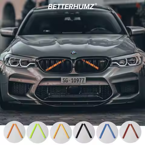 BETTERHUMZ Car Front Grille Trim Strip For BMW F20 F22 F25 F26 F30 F32 F44 G20 G30 F07 F10 X1 F48 G1