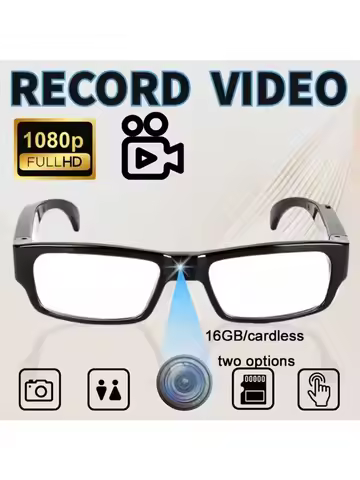 Camera Glasses with Portable Transparent Glasses with Camera Outdoor 1080P Sport Mini Camera Shootin