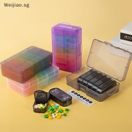 Weijiao Weekly Portable Travel Pill Cases Box 7 Days Organizer 14 Grids Pills Container Storage Tablets Drug Vitamins Medicine Fish Oils SG