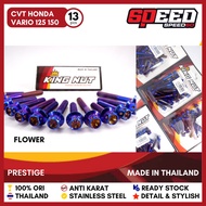 Set Baut CVT Vario 125 Vario 150 Old Keyless New Flower Probolt Stainless Steel King Nut Thailand Or