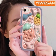 YIWESAN เคสสำหรับ OPPO A59 A83 3D ลายการ์ตูนกระต่ายสตรอเบอร์รี่แฟชั่นคลื่นขอบเคสโทรศัพท์แบบใสสีสันสดใสป้องกันเลนส์กล้องซิลิโคนกล่องกันกระแทกเคสนิ่มโปร่งใส