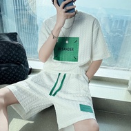 2022 New Style Summer Fashion Casual Suit Men Short-Sleeved T-Shirt Shorts Five-Point Pants Spirit G