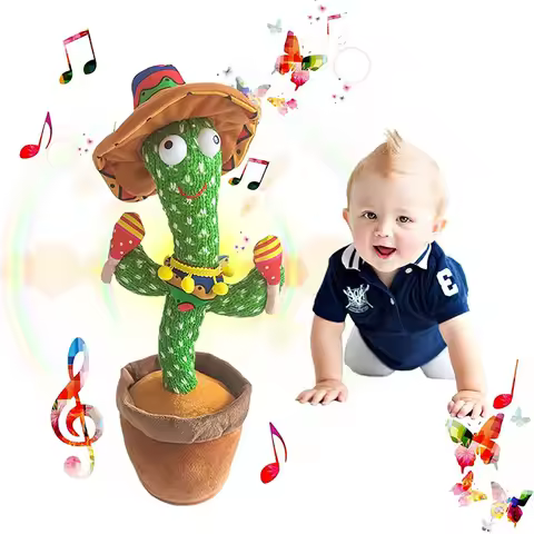 Dancing Cactus Talking Cactus Baby Toys Sing 120pcs Music Songs Recording USB Charger Repeats What Y