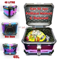 Top Box Aluminium Motor Motorcycle Alloy 45L Rainbow Design Limited Edition MT09 KTM MT25 Versys ADV150 ADV160 Tracer GT Monorack Box Motor Storage Box