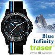 Traser Blue Infinity 軍錶 #105545  Ronda 517.6 DD機芯  藍寶石水晶玻璃