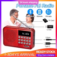 Portable Bluetooth FM Radio Speaker Rechargeable USB TF MP3 Digital U Dish Music Player Telescopic A
