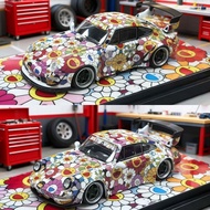 Flame 1/64 Porsche RWB 993 964 Luminous Sunflower Alloy Diecast Car Model Toy Birthday Gift