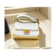 Women Embossed Baguette Shoulder Crossbody Handbag（with Box）