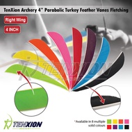 12 pcs TenXion 4" Turkey Feather Parabolic Vanes Archery Arrows Arrow Right Wing