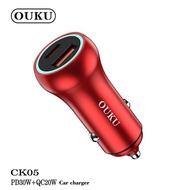 terashop4289 OUKU CK05 หัวชาร์จในรถยนต์ 2 ช่อง ชาร์จเร็ว PD 30W + QC 3.0car charger fast charge หัวช