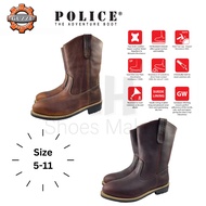 POLICE 91494 | Men High Cut Safety Work Boots - Steel Toe Cap, Steel Plate, Goodyear Welt, Genuine L