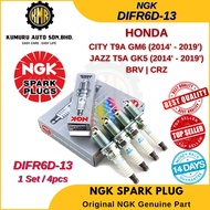 (1@Set) DIFR6D-13 NGK Laser Iridium Spark Plug Honda City T9A GM6 Jazz T5A GK5 2014-2019 BRV CRZ