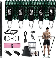 Pilates Bar Kit with Updated Resistance Bands for Training Indoor