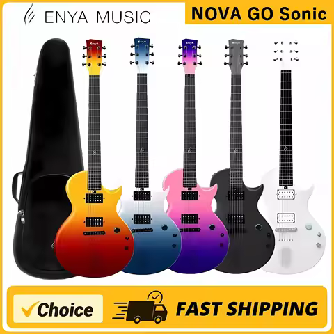 ENYA Nova Go Sonic Carbon Fiber Electric Guitar Smart Carbon Fiber Acousticwith Pickup, Case, Strap,