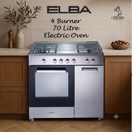 ELBA 4 Burners Free Standing Gas Cooker Stove With Grill 70L Electric Oven EGC-C9784E(SS) Range Cook