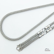 J61 Corn Braided Ring Pattern Size 5-8 Mm Length 28 Inches necklace Amulet Pendant Genuine stainless
