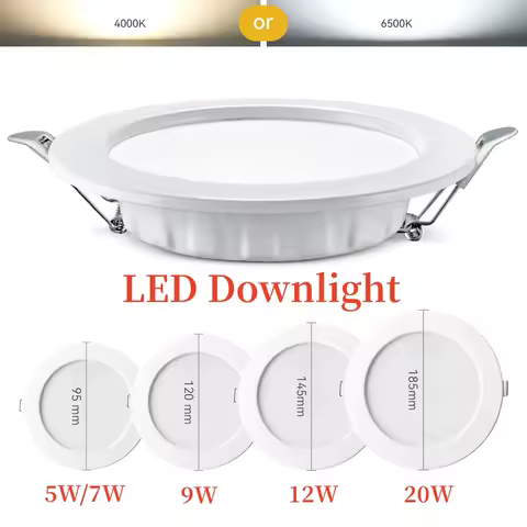 LED Downlight Recessed Ceiling Lamp 7W 9W 12W 20W AC220V Cold White LED Spotlight for Living Room Co