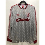 ☼✸1989-91 Liverpool Away Long Sleeve Retro Football jersey