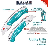 TOTAL Utility Knife + 6 Pcs Knife Blade [19mmx61mm] 工具刀 175mm - THT5126128