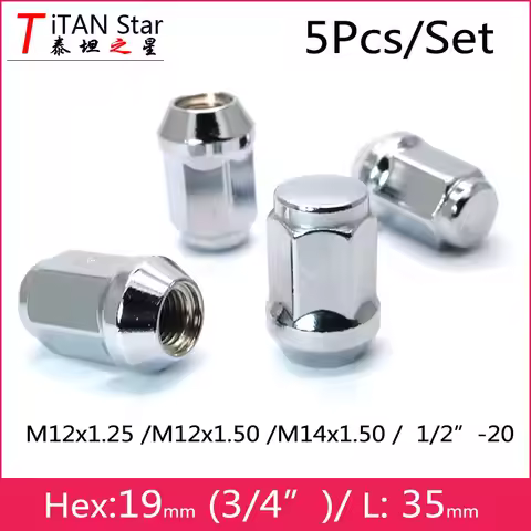 5Pcs M12x1.5 12x1.25 14x1.5 1/2"-20 Wheel Hex Conical Lug Nut Acorn Nut for oem Alloy Wheel Rims