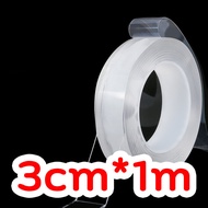 【CETH】เทปใส เทปกาวสองหน้านาโน กว้าง3cm ยาว1m ติดแน่นหนึบ สามารถล้างแล้วนำกลับมาใช้ได้ เทปนาโน เทปใสสารพัดประโยชน์ เทปกาว เทปตกแต่ง Double Side Tape