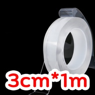 【CETH】เทปใส เทปกาวสองหน้านาโน กว้าง3cm ยาว1m ติดแน่นหนึบ สามารถล้างแล้วนำกลับมาใช้ได้ เทปนาโน เทปใสส