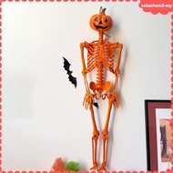 [SzluzhenbcMY] Halloween Pumpkin Skeleton Movable Joints Prop Spooky Posable Ornament 90cm