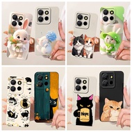 For Itel A60 A60s Case A662LM Cover New Lovely Cartoon Rabbit Cat Cover Soft Candy Silicone Matte Ca