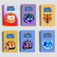 Notebook printed with blox fruit game photo of Blox fruit game book with models to choose from A6 No