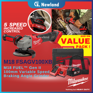 Milwaukee M18 Variable Speed Braking Angle Grinder With Slide Switch/M18 CAG100X /M18 FSAG100X / M18 FSAGV100XB