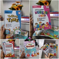 MATH WORKBOOK NURSERY, KINDER, TELLING TIME, FRACTION WORKBOOK
