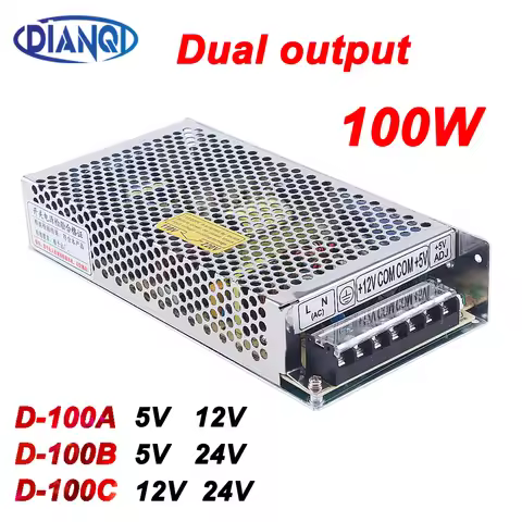 Dual output Switch power supply D-100A 5V 12V ac dc power suply D-100B 5V 24V ac dc converter D-100C