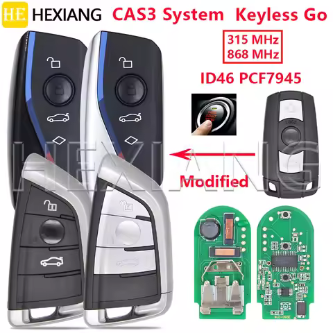 HE 315/868 FSK ID46 PCF7945 CAS3 CAS3+ Modified Keyless Go Car Remote Key For BMW 1 3 5 6 X5 X6 Z4 E