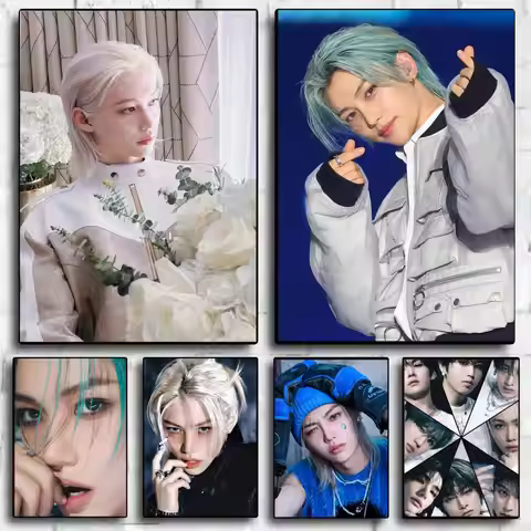 Band Felix S-Stray K-Kids Poster Modern Aesthetic Wall Art Poster Minimalist Room Decoration Items