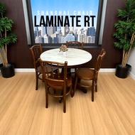 TXJ - 3ft 4ft Laminate Round Marble + Shanghai chair  Round Dining Set 4 & 6 Seater Cap Oak Kopitiam