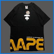 ✶ ❁  ⏠ Orifake - Kaos AAPE UNVS Logo Bawah Gold