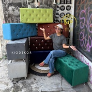 Pajero 90x40x45 Box Bench - Stainless Steel Leg Bench - Crystal Button Bench - Premium Bench - Bench