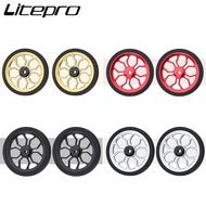 Litepro Bicycle Easy Wheel Aluminum Alloy Bearing Push Wheel 82MM For Brompton