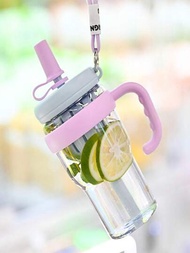 一個帶有茶過濾器和吸管的便攜式戶外水瓶，適用於家庭、辦公室和旅行