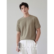 LUUD [Cloudy Breathable] Ruya Old Money 91% Lyocell Blended Pit Strip T-Shirt Men Summer Round Neck 