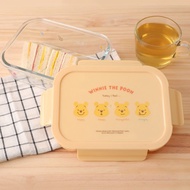 迪士尼小熊維尼耐熱玻璃保鮮盒-1000ml容量 長方形便當盒 適用於