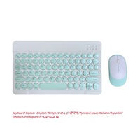 Wireless Bluetooth Keyboard For iPad Retro Round Russian Spanish Hebrew Keyboard and Mouse For Tablet iOS Android Windows Phone Basic Keyboards