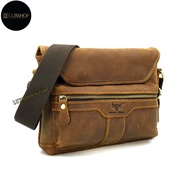 Rush Rider Full Grain Cow Leather Sling Bag Men Shoulder CrossBody Bag